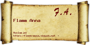 Flamm Anna névjegykártya