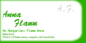 anna flamm business card